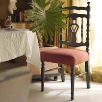 Directe d'usine Dossier romantique français Salon en bois massif brun Hôtel Restaurant Chaise de salle à manger