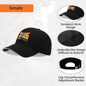 Custom Hand Embroidered Sporty Dobby Adjustable Snapback Baseball Cap for International Football Event <b>Fans</b> - Product Image 5