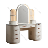Meuble de chambre à coucher, commode, coiffeuse avec miroir éclairé par LED