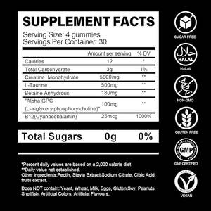 OEM Private Label creatina monoidrato Gummies <span class=keywords><strong>BCAA</strong></span> Pre allenamento Gummies aumento di peso caramelle gommose integratore palestra - Product Image 3