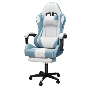 Chaise de bureau moderne en similicuir PVC à dossier haut, pivotante et inclinable, avec vérin à gaz, idéale pour le gaming et le racing - Product Image 1