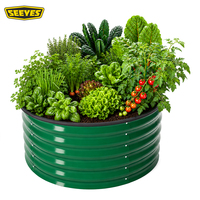 Bac à légumes surélevé rond en acier galvanisé de 18 pouces, résistant à la rouille, pour l'extérieur, pour légumes et fleurs, vente en gros d'usine OEM ODM