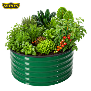 <span class=keywords><strong>Jardinera</strong></span> Elevada Redonda Galvanizada Verde <span class=keywords><strong>de</strong></span> 18 Pulgadas <span class=keywords><strong>de</strong></span> Alto, Fácil <span class=keywords><strong>de</strong></span> Instalar, para Verduras y Flores - Product Image 1