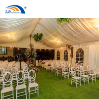 LP Outdoors Tente de réception extérieure en aluminium 10x30m avec structure en aluminium et toile en PVC blanche imperméable pour 200-300 personnes
