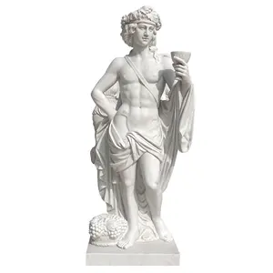 Famoso romano dionysus branco mármore grego bacchus deus de vinho estátua