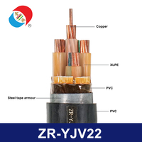 Câble blindé ignifuge JinHong ZR-YJV22 0.6/1kV 3*95+2*50mm à âme en cuivre, gaine XLPE PVC, pour usine chimique industrielle
