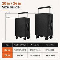 Valise cabine 20 pouces à coque rigide en néoprène, avec poignée télescopique large, roues multidirectionnelles, serrure TSA, étanche et ultra-légère pour le voyage