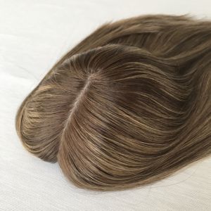 Perruque Topper Juive en Cheveux Humains Bruts Européens de Couleur Naturelle, Certifiée Casher, avec Soie, Prix Usine Réduit - Product Image 2