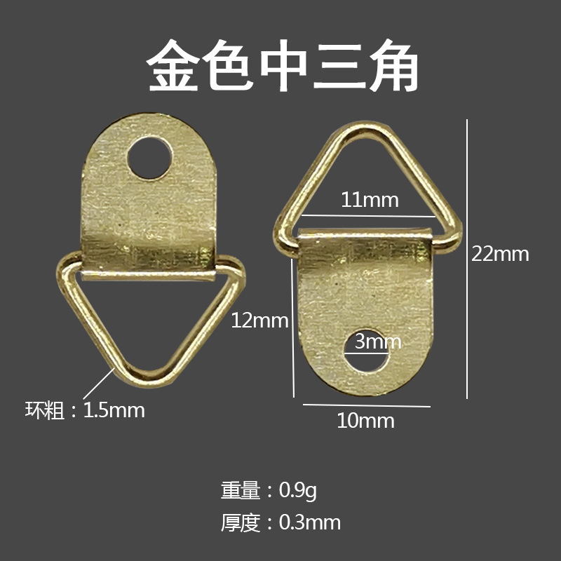 Diez triángulos bañados en oro [con tornillos]