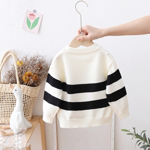<span class=keywords><strong>Pull</strong></span> en tricot rayé tendance pour enfants 2025 - <span class=keywords><strong>Pull</strong></span> <span class=keywords><strong>chaud</strong></span> unisexe pour bébé automne-hiver, haut à col rond pour garçons et filles - Product Image 4