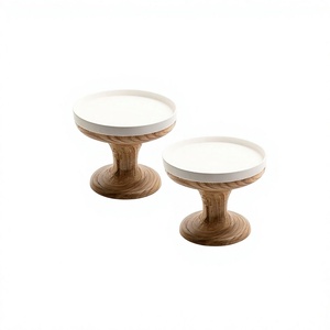 <b>Set</b> Of 2 Wooden Cake Stand Server Customized Size And Shapes Cake Stand For Home Hotel And Restaurant Usage - Product Image 1