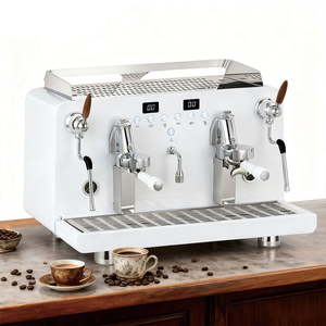 Machine à café expresso semi-automatique professionnelle en acier inoxydable à 2 groupes pour restaurant, usage commercial et industriel - Product Image 1