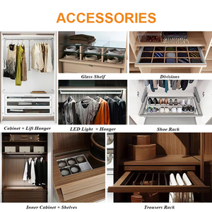 Personnaliser en usine un nouveau design style italien <span class=keywords><strong>vestiaire</strong></span> vêtements armoire cadre en métal porte en verre de plain-pied dans le <span class=keywords><strong>placard</strong></span> - Product Image 5