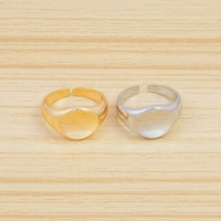 Großhandel Einfache Unisex Blank Gravierte 18 Karat vergoldet Messing Ring verstellbarer Ring