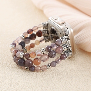 سوار ساعة فاخر للغاية مرصع بالخرز لساعة أبل سلسلة العقيق الفارسي 38-49 ملم حزام قابل للتنفس - Product Image 1