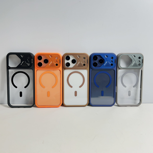 Coque de téléphone magnétique transparente antichoc en TPU PC avec cadre électroplaqué pliable pour iPhone 17 16 Pro Max, protection d'objectif et dos transparent - Product Image 6