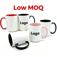 Mug en porcelaine à sublimation intégrale 15oz, bicolore, sans BPA, compatible micro-ondes, grande capacité, vente en gros pour transfert thermique DIY