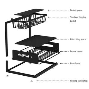 Organizador <span class=keywords><strong>de</strong></span> Cajones Deslizante Extraíble <span class=keywords><strong>de</strong></span> <span class=keywords><strong>Metal</strong></span>, Cesta <span class=keywords><strong>de</strong></span> Almacenamiento, Estante Debajo del Fregadero, <span class=keywords><strong>para</strong></span> Uso en Cocina y <span class=keywords><strong>Baño</strong></span> - Product Image 4
