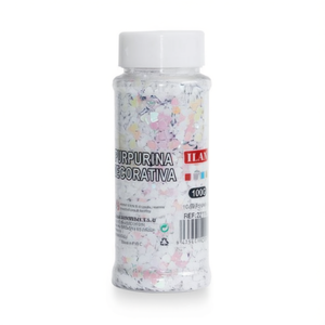 Glitter decorativo Ilan 100g bianco a forma di cuore per lavori artigianali - Product Image 2