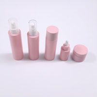 Ensemble d'emballages cosmétiques en verre de haute qualité, flacon compte-gouttes, pot à crème, vaporisateur, tonique, rose, soins personnels, sérum, crème pour le visage, crème pour les yeux