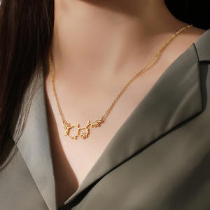 Collar al por mayor, joyería sencilla minimalista, Gargantilla colgante poligonal de acero inoxidable 316L, collar - Product Image 2