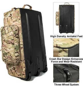 Borsa Tattica <span class=keywords><strong>con</strong></span> <span class=keywords><strong>Ruote</strong></span> e Chiusura a Cerniera 32''L X 17''W X 13''H in Poliestere e Nylon per Bagagli <span class=keywords><strong>da</strong></span> Campeggio Resistenti - Product Image 5