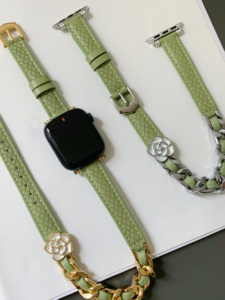 Pulsera de cadena para mujer para IWatch 8 Ultra 7 6 SE 5 4 <span class=keywords><strong>Correa</strong></span> de cuero de doble recorrido para <span class=keywords><strong>Apple</strong></span> <span class=keywords><strong>Watch</strong></span> Band 49mm 40mm 44mm <span class=keywords><strong>38</strong></span> 42mm <span class=keywords><strong>Correa</strong></span> - Product Image 2
