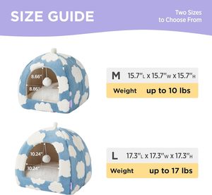 Cute <strong>Cat</strong> Cave <strong>Bed</strong> Kitten Tent for Indoor <strong>Cats</strong> Removable Washable Cushioned Pillow Non-Slip Bottom Dome <strong>Shape</strong> 16 Inches - Product Image 4