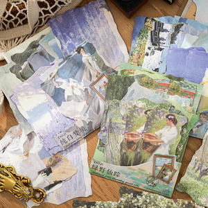 30 feuilles/paquet de matériel extraterrestre série de poèmes silencieux peinture à l'huile vintage thème matériel papier à notes - Product Image 2