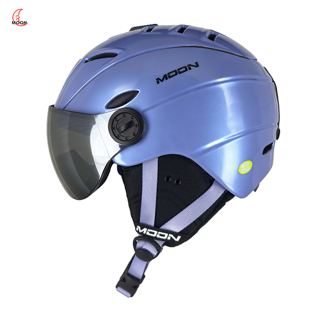 MOON Professional Winter Snow Goggles Integrated Ski Helmet Lightweight Breathable Unisex Single Double Board Safety Gear