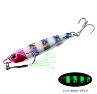 Leurre de pêche métallique lumineux submergé TOPIND 10g 30g, appât de simulation de poisson de mer en PVC avec trois hameçons en fer, pêche au lancer lent en lac