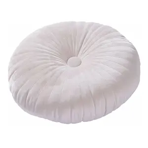 Velvet Decorative Small Throw Pillow Solid Color Round Pillow Cushion for Living Room Bed Floor