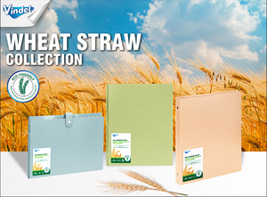 Biểu tượng tùy chỉnh rơm lúa mì 3-Ring chất kết dính PU da các tông kim loại tập tin Clip PVC thư mục tập tin cho các trường học sử dụng A4 Pp Túi PVC - Product Image 5