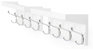 Étagère <span class=keywords><strong>murale</strong></span> flottante vintage en bois <span class=keywords><strong>pour</strong></span> entrée et salon, avec bar détachable et étagères à lattes <span class=keywords><strong>pour</strong></span> chapeaux et manteaux - Product Image 5