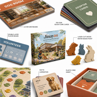 Jeu de société éducatif personnalisé sur le thème de la sauvetage des animaux, avec composants réutilisables, plateau de jeu pliable en carton pour la vente au détail et les cadeaux