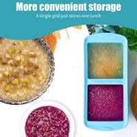 Grand récipient congélateur en silicone rectangulaire de 1 à 2 grilles avec couvercle Outils de cuisine pour la cuisson des gâteaux pour la congélation de la soupe Sauce Plateau à glaçons