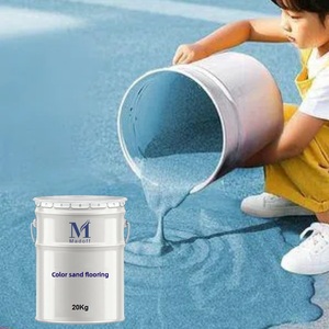 Revêtement de sol époxy autonivelant imperméable et résistant à la poussière, résistant aux rayures, à base de sable coloré et de polyuréthane comme matière première principale - Product Image 4