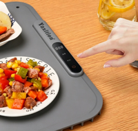 Plaque chauffante portable en silicone enroulable, commande tactile électrique, température réglable, chauffage par spirale, 6 brûleurs, maintient les plats au chaud