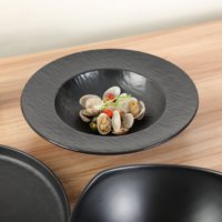 Vaisselle de restaurant au design moderne, assiettes à salade en plastique, bol en mélamine pour la restauration, passe au lave-vaisselle, incassable, bol à salade noir