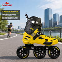 Patins à roulettes COUGAR Custom Skates MZS509B à trois roues, coque rigide, patins urbains pour entraînement fitness en extérieur