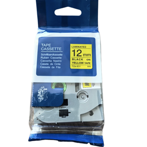 TZB-631 12mm X <span class=keywords><strong>8m</strong></span> Compatible avec le <span class=keywords><strong>ruban</strong></span>/la bande d'étiquettes Brother pour les imprimantes d'étiquettes 8 mètres Jaune avec lettres noires - Product Image 2
