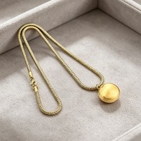 Collar con Colgante de Bola de Cadena de Serpiente, Acero Inoxidable 316L, Chapado en Oro de 18K, Hipoalergénico para Mujer