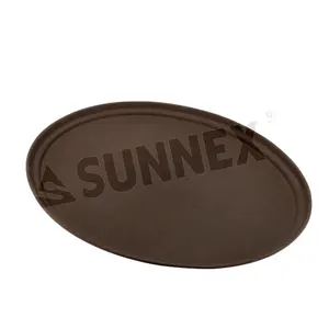 SUNNEX Good Price Fibre Glass Brown Oval Barware Serving Tray Fast Food Tray