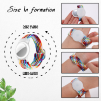 Eraysun pour Apple AirTags Enfants Bracelet Tressé Bande Anti-Rayures Couverture pour Air Tag GPS Tracker Titulaire Bracelet de Montre Bracelet