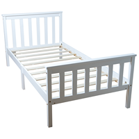 Lit simple moderne en bois de pin massif avec rangement, couleur personnalisable, meubles de chambre à coucher, prix bas