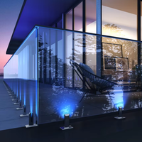 Systèmes de balustrades en verre sans cadre en acier inoxydable pour piscines, escaliers, terrasses, avec pinces à verre et panneaux en verre trempé, pour hôtels