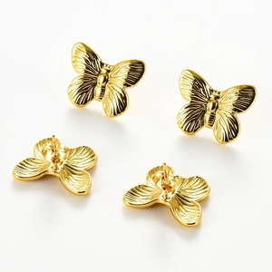 1 par de pendientes de mariposa dorados de acero inoxidable para mujer y niña, pendientes elegantes de verano impermeables para fiesta en la playa, pendientes diarios, regalo de joyería - Product Image 2