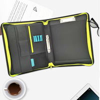 Porte-documents en cuir A4 avec logo personnalisé Modernqiu, mallette d'affaires avec fermeture éclair, classeur avec pince à documents