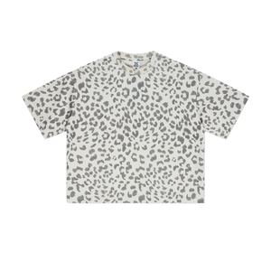 Camiseta Personalizada de Algodón Grueso de 240 g/m² con Estampado de Leopardo, Hombros Caídos, Corte Cuadrado, Holgada, Estilo Vintage 6850 para Hombre - Product Image 2