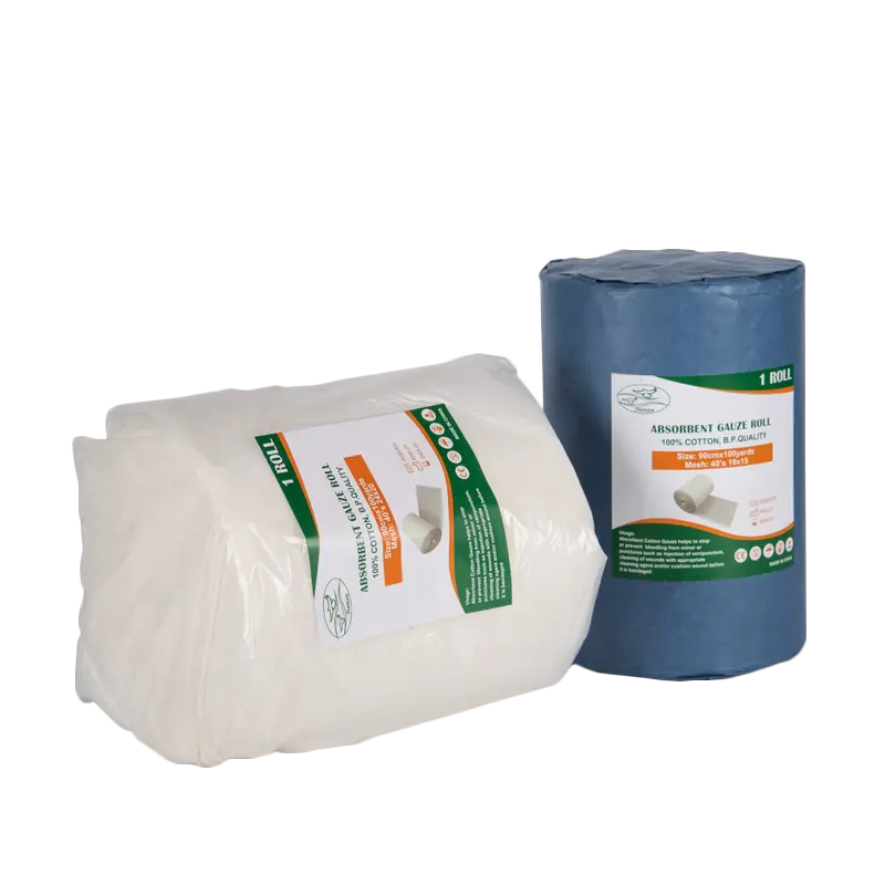 100% cotton absorbent gauze roll high absorbency B.P. Quality